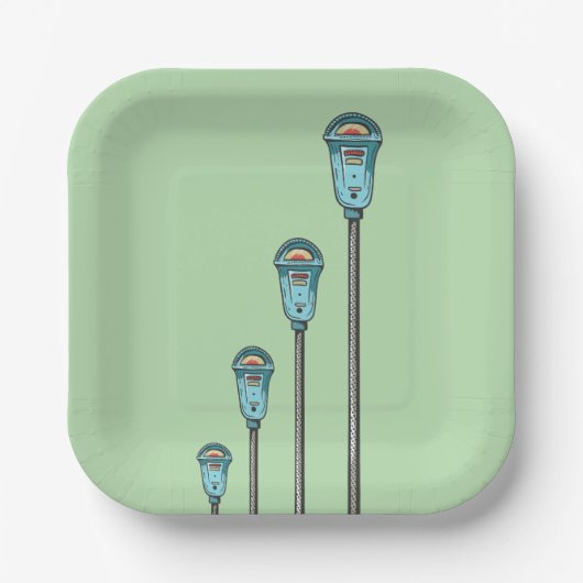 Retro parking meter ペーパープレート (正面)