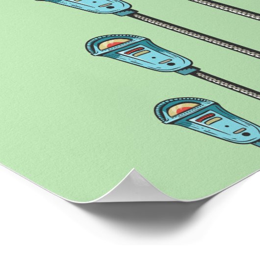 Retro parking meter ポスター (角)