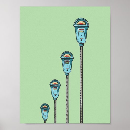 Retro parking meter ポスター (正面)