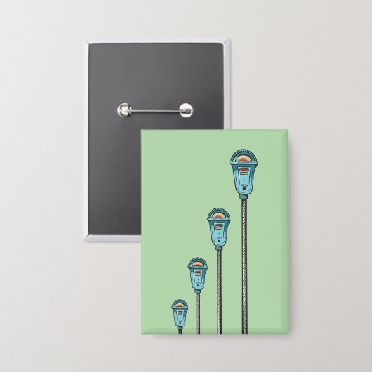 Retro parking meter 缶バッジ (正面/裏面)