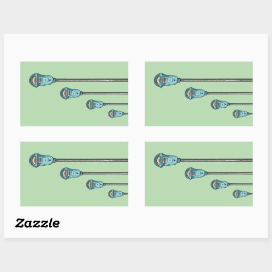 Retro parking meter 長方形シール (シート)