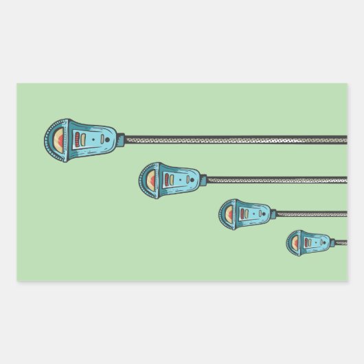 Retro parking meter 長方形シール (正面)