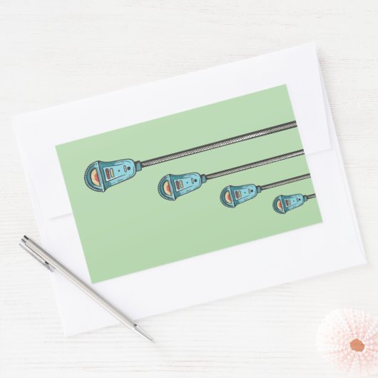 Retro parking meter 長方形シール (封筒)