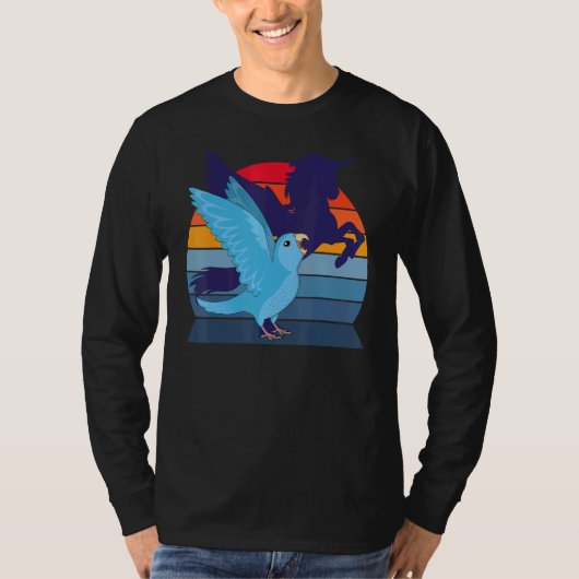 Retro Parrot I Winged Unicorn I Screaming Blue Par Tシャツ (正面)