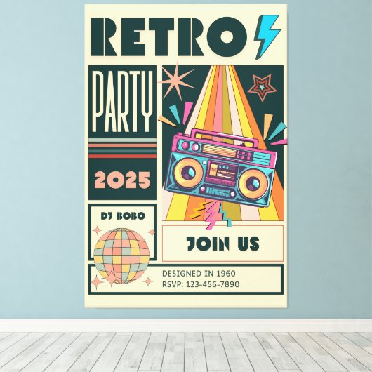 RETRO PARTY キャンバスプリント (インサイチュ (ウッドフロア))