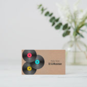 Retro Party Deejay DJ Vinyl Record QR Code 名刺 (スタンド正面)