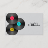 Retro Party DJ Deejay Vinyl Record QR Code 名刺 (正面)