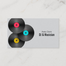 Retro Party DJ Deejay Vinyl Record QR Code 名刺