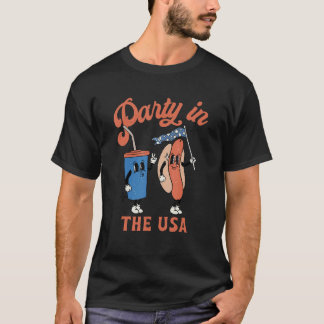 Retro Party In The Usa 4th Of July America Patriot Tシャツ