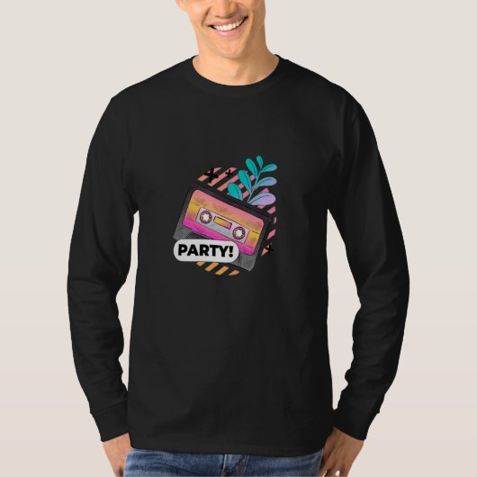 Retro party    vintage cassette hoodie print   tシャツ (正面)