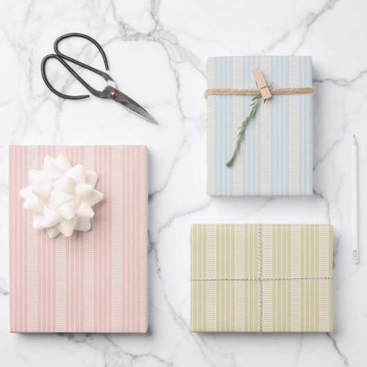 Retro pastel boho wrapping paper for Christmas ラッピングペーパーシート (正面)
