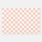 Retro Pastel Checkered Pattern ラッピングペーパーシート (正面)