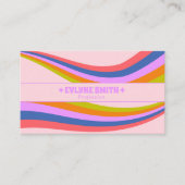 Retro Pastel Colorful Rainbow 70s Groovy Trendy 名刺 (正面)