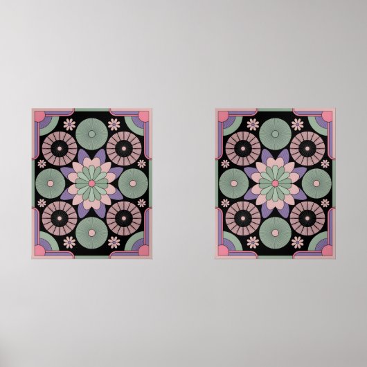 Retro Pastel Floral Mandala Symmetry (正面)
