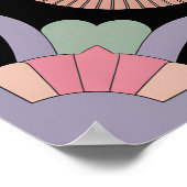 Retro Pastel Floral Mandala Symmetry ポスター (角)