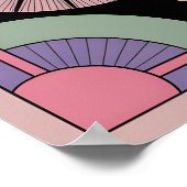 Retro Pastel Floral Mandala Symmetry ポスター (角)