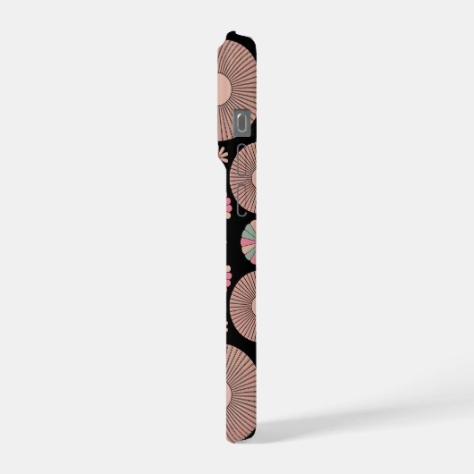 Retro Pastel Floral Mandala Symmetry iPhoneケース (左側面)