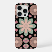 Retro Pastel Floral Mandala Symmetry iPhoneケース (裏面)