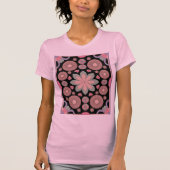Retro Pastel Floral Mandala Symmetry Tシャツ (正面)