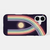 Retro Pastel Moon Arc iPhone 16ケース (裏面横)