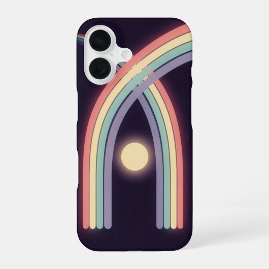 Retro Pastel Moon Arc iPhone 16ケース (裏面)