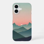 Retro Pastel Mountain Dawn iPhone 16ケース (裏面)