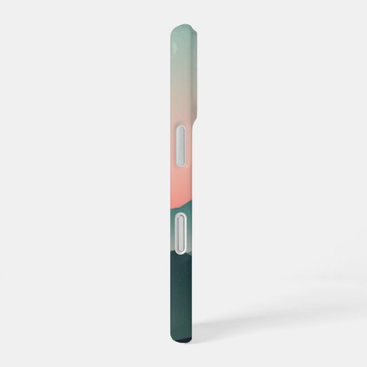 Retro Pastel Mountain Dawn iPhone 16ケース (右側面)