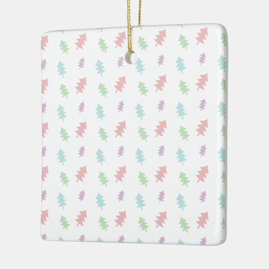 Retro Pastel Pine Tree Pattern Christmas Ornament セラミックオーナメント (左)