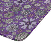 Retro Pastel Pink Purple Floral Seamless Pattern カッティングボード (角)