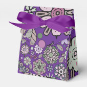 Retro Pastel Pink Purple Floral Seamless Pattern フェイバーボックス (正面サイド)
