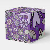Retro Pastel Pink Purple Floral Seamless Pattern フェイバーボックス (正面サイド)