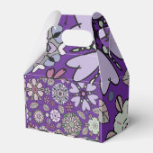 Retro Pastel Pink Purple Floral Seamless Pattern フェイバーボックス (正面サイド)