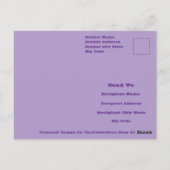 Retro Pastel Pink Purple Floral Seamless Pattern ポストカード (裏面)