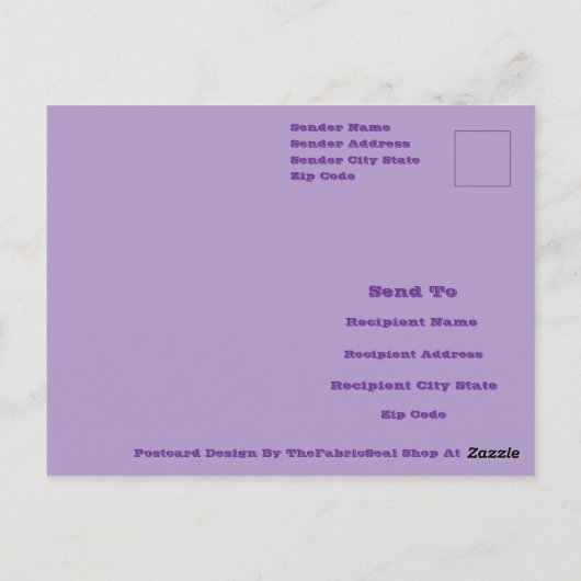 Retro Pastel Pink Purple Floral Seamless Pattern ポストカード (裏面)