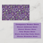 Retro Pastel Pink Purple Floral Seamless Pattern 名刺 (正面/裏面)