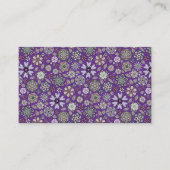 Retro Pastel Pink Purple Floral Seamless Pattern 名刺 (正面)