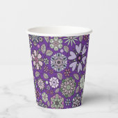 Retro Pastel Pink Purple Floral Seamless Pattern 紙コップ (裏面)