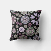 Retro Pastel Pink Purple Floral Seamless Pattern T クッション (裏面)