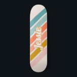 Retro Pastel Rainbow Personalized Name スケートボード<br><div class="desc">Retro inspired sunburst design in bright and playful vintage colors that can be personalized with your name.</div>