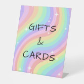 Retro Pastel Rainbow Wavy Pattern Stars 6th 台座サイン (正面)