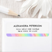 Retro Pastel Rainbow Wavy Pattern with Stars ラベル (インサイチュ)