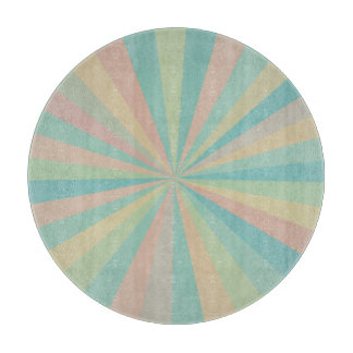 Retro Pastel Starburst Round Cutting Board  カッティングボード