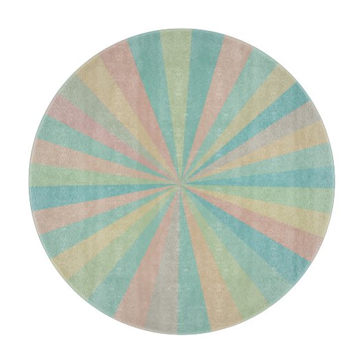 Retro Pastel Starburst Round Cutting Board カッティングボード (正面)