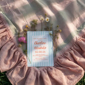 Retro Pastel Striped Wedding Invitation  招待状