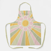 Retro Pastel Sunshine Personalized Kitchen  エプロン (正面)