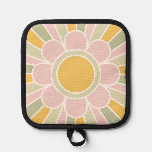 Retro Pastel Sunshine Personalized Kitchen  鍋敷き (正面)