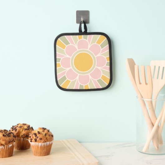 Retro Pastel Sunshine Personalized Kitchen  鍋敷き (インサイチュ (吊り下げ))