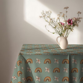 Retro Pastel Tablecloth 70s Groovy Earthy Vibes テーブルクロス