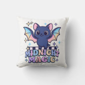 Retro Pastelcore Cute Halloween Bat & Checkerboard クッション (正面)