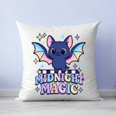 Retro Pastelcore Cute Halloween Bat & Checkerboard クッション